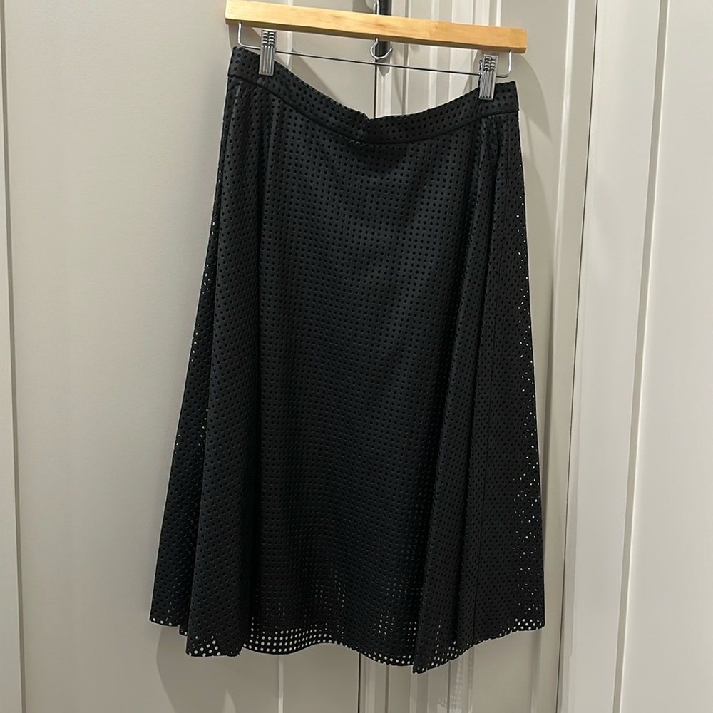 Faux leather high waist midi skirt